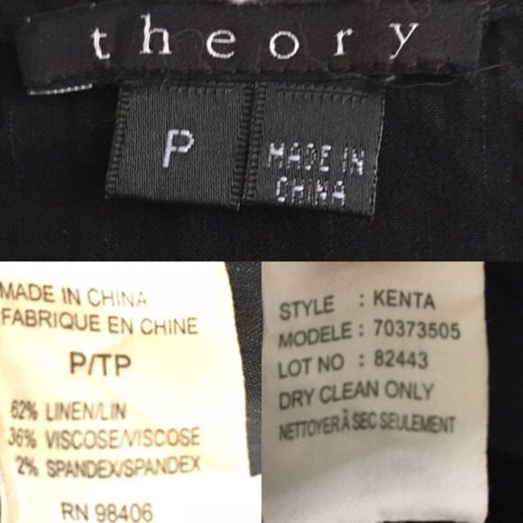 THEORY Linen Sleeveless Blouse Tank Top Black XS - Picture 6 of 6